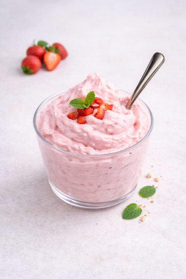 sommerdrøm med jordbær virkelig nem at lave - Jordbærskum