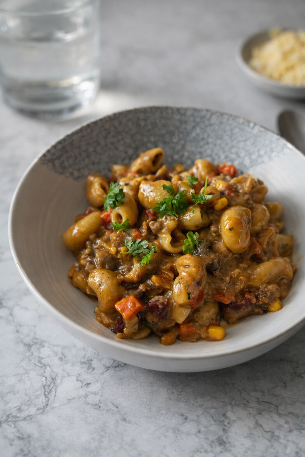 hamburger helper fyldt med grøntsager